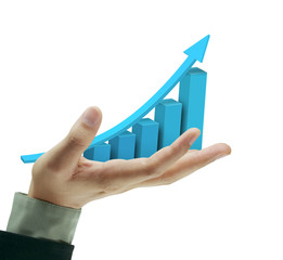 business graph in hand