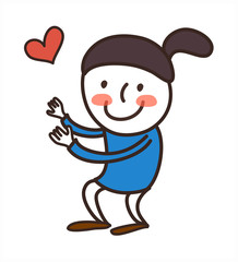 side view of girl standing