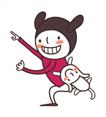 side view of girl standing