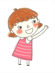 side view of girl smiling