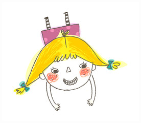 close-up of girl smiling