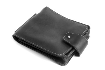 Black leather male bag