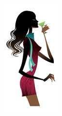 side view of woman standing