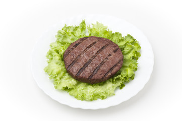 Hamburger with salad