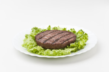 Hamburger with salad