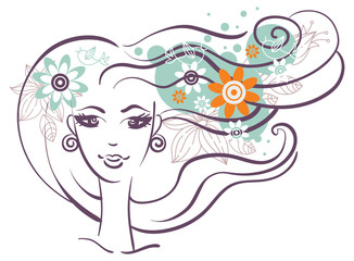 Beautiful girl with flowers