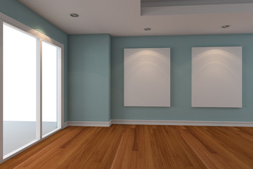 Gallery The picture on the blue wall