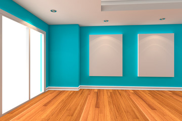 Gallery The picture on the blue wall