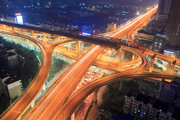 overpass in city at night