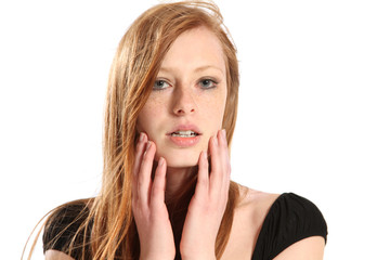 Fototapeta premium Entsetzte Frau