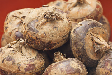 Water chestnuts isolated on white background