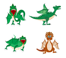 Fototapeta premium Much dragons on white background
