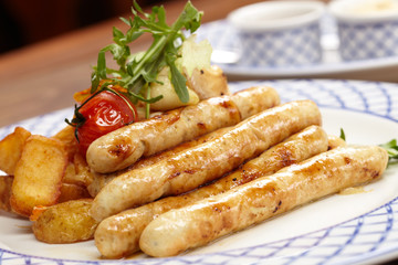 sausages and potatoes