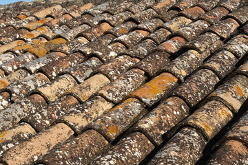 Old roof tiles background