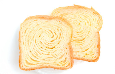 bread close up on white background
