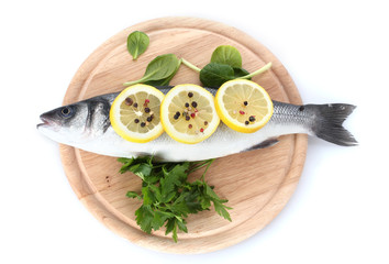 Fresh fish with lemon, parsley and pepper