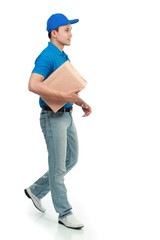 delivery man isolated on white