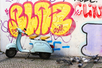 Scooter and graffiti