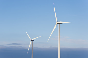 Wind turbines in the air