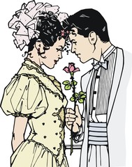 Ilustracion parejas de enamorados