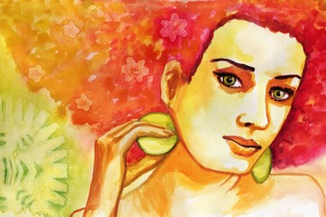 portret abstrakcyjny kolorowej kobiety