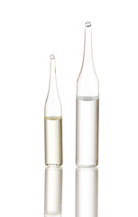 Medical ampoules isolated on white