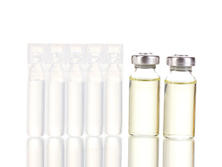 Medical ampoules isolated on white