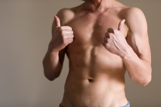 Athletic body of a man