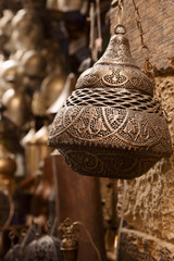 lamps in street shop in cairo, egypt