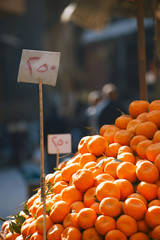 oranges in a cairo street market, egypt, shallow dof