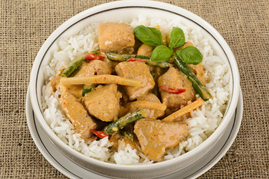 Kaeng Phet Gai- Thai Red Chicken Curry & Jasmine Rice
