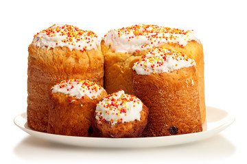 Easter cakes on plate, with clipping path