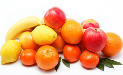 citrus fruits isolated on a white background.