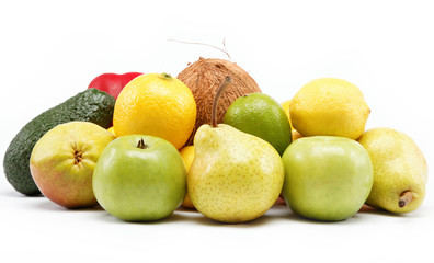 fruits isolated on a white background.