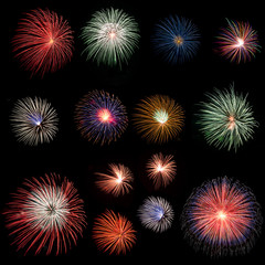 Naklejka premium Long Exposure of Fireworks