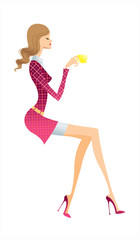 side view of woman holding cup