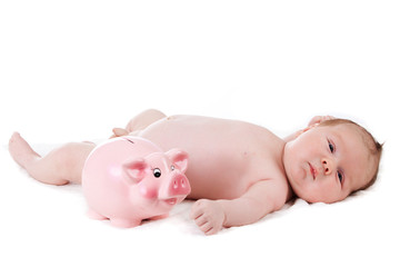 portrait of adorable baby. beautiful baby boy on white backgroun