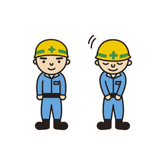 男性・工事・お辞儀