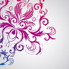 Abstract floral background with oriental flowers.