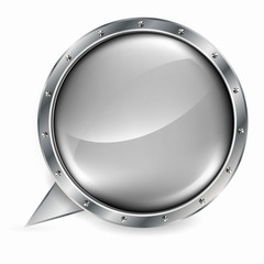 Metal banner with huge space for information.