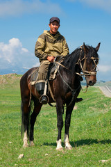 Fototapeta premium Nomad with his horse