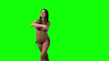 Woman playing with a frisbee