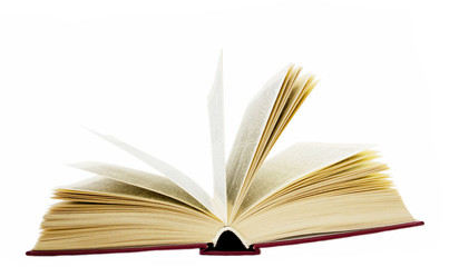 an open book lying on the table