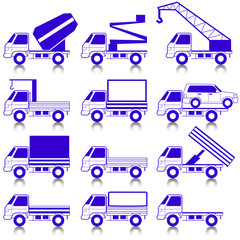 Set of vector icons - transportation symbols.