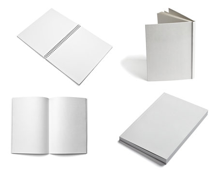 leaflet notebook textbook white blank paper template