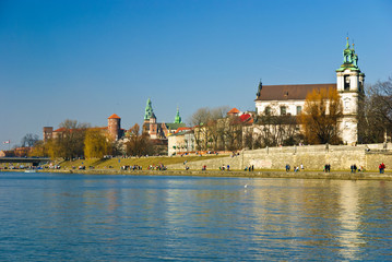 Naklejka premium Wawel castle and St. Stanislaus Church in Cracow, Poland