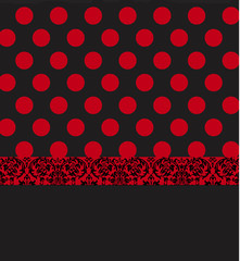 Vintage red polka dots pattern