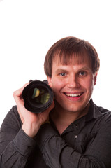 Man with photo camera
