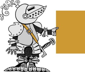 Knight with banner in his hand
