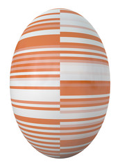 egg with modern striped pattern in orange